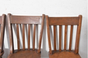 イギリスヴィンテージ　すっきりとしたシルエットのダイニングチェア4脚セット(R-090352)