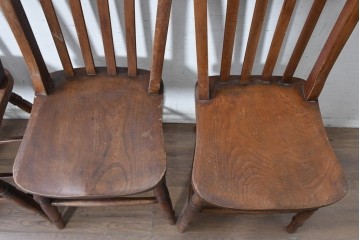 イギリスヴィンテージ　すっきりとしたシルエットのダイニングチェア4脚セット(R-090352)