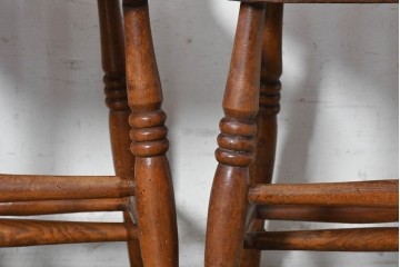 イギリスヴィンテージ　すっきりとしたシルエットのダイニングチェア4脚セット(R-090354)