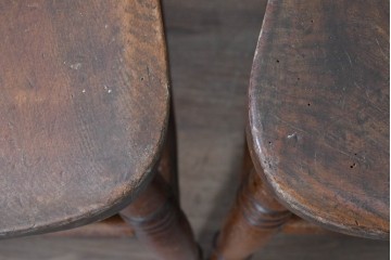 イギリスヴィンテージ　すっきりとしたシルエットのダイニングチェア4脚セット(R-090355)
