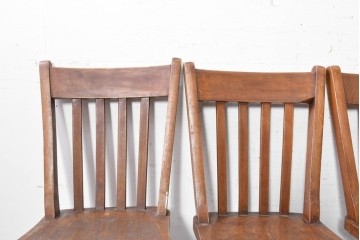 イギリスヴィンテージ　すっきりとしたシルエットのダイニングチェア4脚セット(R-090356)