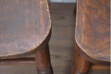 イギリスヴィンテージ　すっきりとしたシルエットのダイニングチェア4脚セット(R-090356)