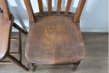 イギリスヴィンテージ　すっきりとしたシルエットのダイニングチェア3脚セット(R-090357)