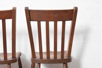 イギリスヴィンテージ　すっきりとしたシルエットのダイニングチェア2脚セット(R-090358)