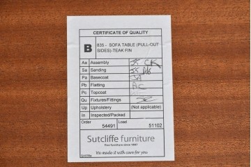 イギリスヴィンテージ　Sutcliffe furniture(サトクリフ・ファニチャー)　チーク材　スライド天板付きセンターテーブル　(R-090375)