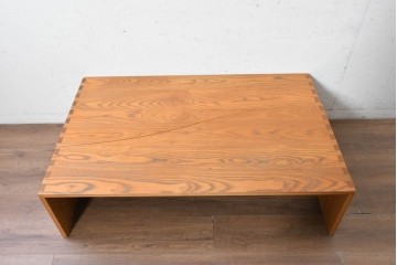 中古　美品　国産　木目が引き立つセパレートローテーブル　(R-090376)