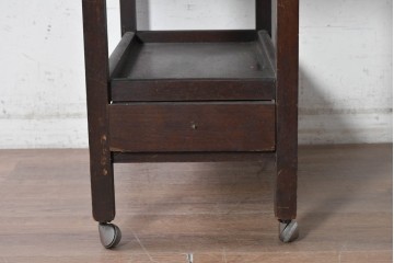 イギリスヴィンテージ　1960年頃　オーク材　力強い木目が美しい引き出し付きバタフライテーブル　(R-090377)