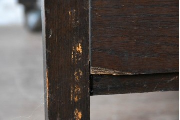 イギリスヴィンテージ　1960年頃　オーク材　力強い木目が美しい引き出し付きバタフライテーブル　(R-090377)