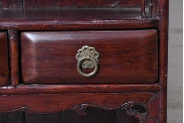 中国ヴィンテージ　アンティーク調　繊細な透かし彫りを施したウォールシェルフ　(R-090379)