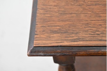 イギリスアンティーク　1920年頃　オーク材　艶やかで上品なツイストレッグの花台　(R-090382)