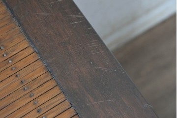 アジアンヴィンテージ　バンブー　竹細工の天板が軽やかなサイドテーブル　(R-090383)