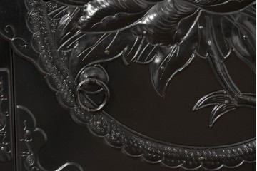 和製ヴィンテージ　美品　希少カラー!!　シックな黒漆塗りが美しい仙台箪笥　(R-090394)