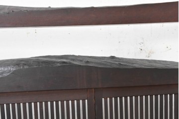 和製アンティーク　明治期　味わい深い木味が魅力の格子入り衝立　(R-090395)