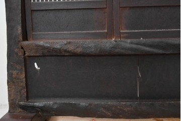和製アンティーク　明治期　味わい深い木味が魅力の格子入り衝立　(R-090395)