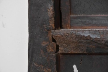 和製アンティーク　明治期　味わい深い木味が魅力の格子入り衝立　(R-090395)