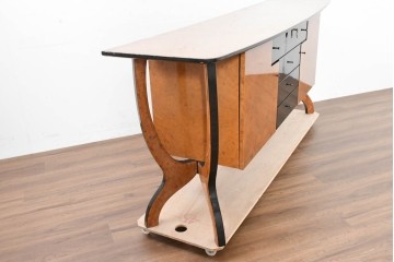 中古　スペイン　Muebles Madima(ムエブレス・マディマ)　バーズアイ　優美な気品を放つモダンデザインのサイドボード　(R-090396)
