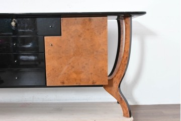 中古　スペイン　Muebles Madima(ムエブレス・マディマ)　バーズアイ　優美な気品を放つモダンデザインのサイドボード　(R-090396)