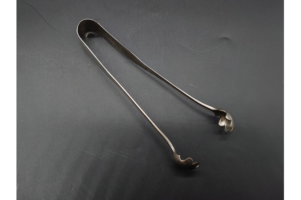珍品!　昭和初期　当時物　爽やかな青色のガラス製アイスペール　トング付き　(R-090398)