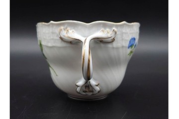ドイツ製　Meissen(マイセン)　ベーシックフラワー　一つ花デザイン　繊細な花絵が美しいカップ&ソーサー6客セット　外箱付き　(R-090399)