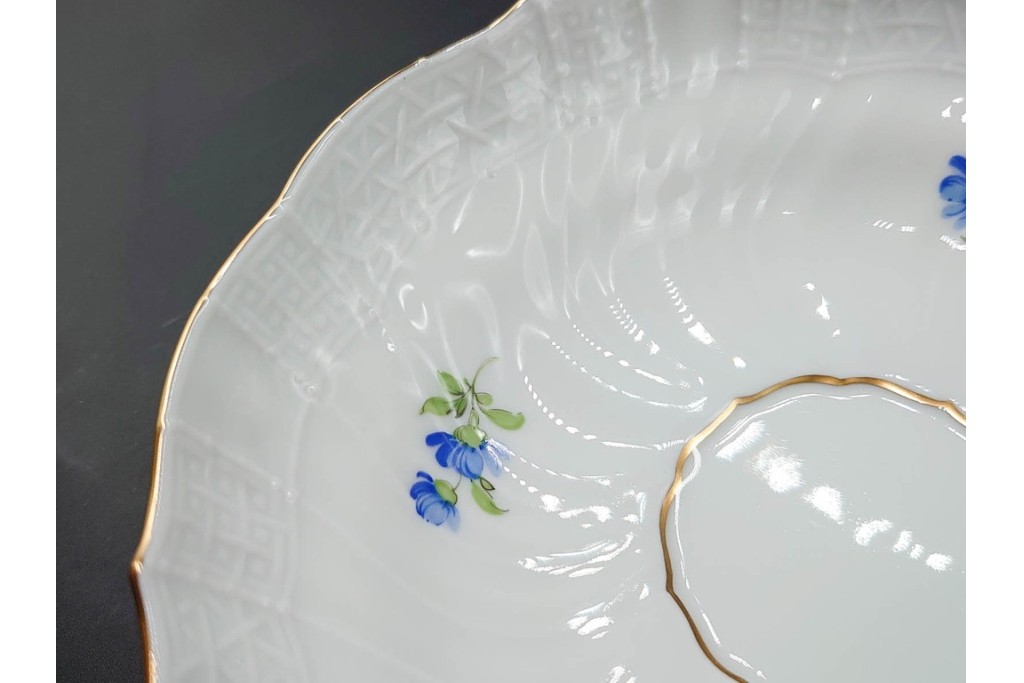 ドイツ製　Meissen(マイセン)　ベーシックフラワー　一つ花デザイン　繊細な花絵が美しいカップ&ソーサー6客セット　外箱付き　(R-090399)