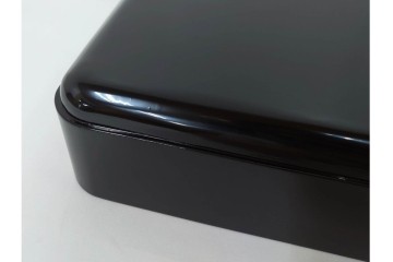 輪島塗　金井日華堂造　木製　漆器　家紋の蒔絵が施された小袖盆　共箱付き　(R-090400)