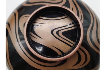 輪島塗　金井日華堂造(金井武助)　木製　漆器　優美な流水蒔絵吸物椀5点セット　共箱付き　(R-090401)
