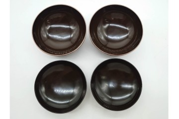 輪島塗　金井日華堂造(金井武助)　木製　漆器　優美な流水蒔絵吸物椀5点セット　共箱付き　(R-090401)
