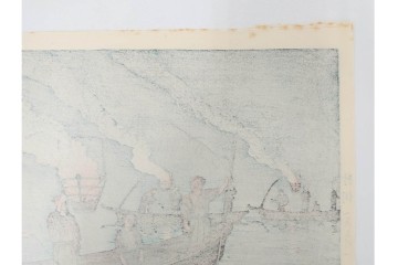 真作　昭和54年　後摺り　「川瀬巴水 風景木版画二撰」　絶筆 平泉金色堂・鵜飼(長良川)　限定350部　外箱付き　(R-090402)