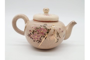 陸軍歩兵学校　分遣紀念　上品な草花文の茶器セット　(R-090403)