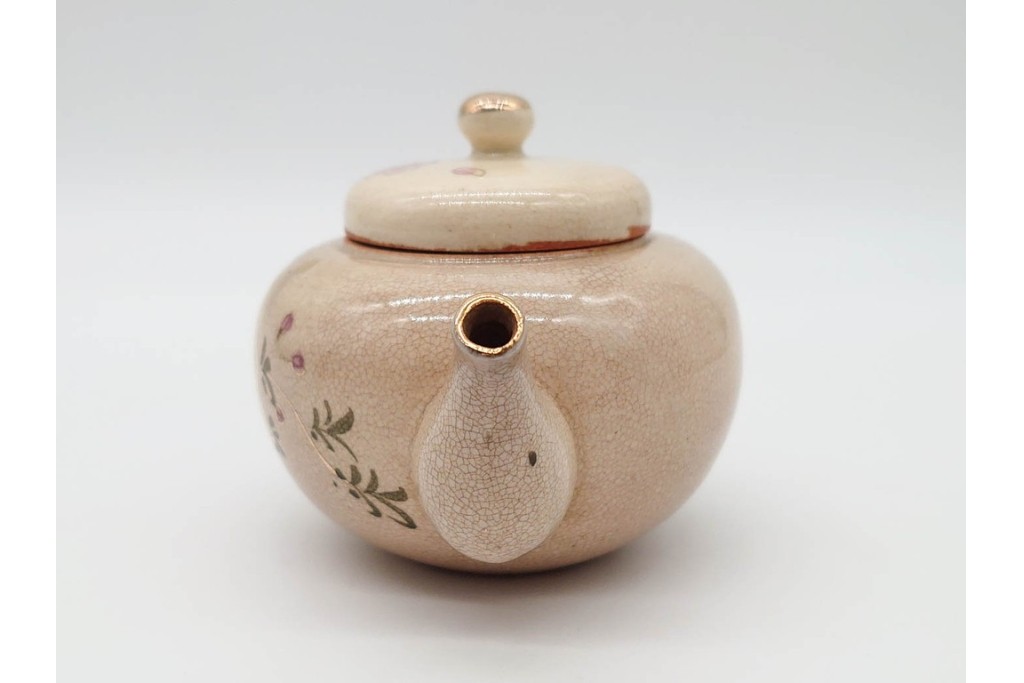 陸軍歩兵学校　分遣紀念　上品な草花文の茶器セット　(R-090403)