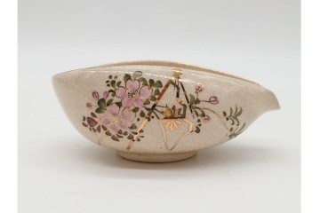 陸軍歩兵学校　分遣紀念　上品な草花文の茶器セット　(R-090403)