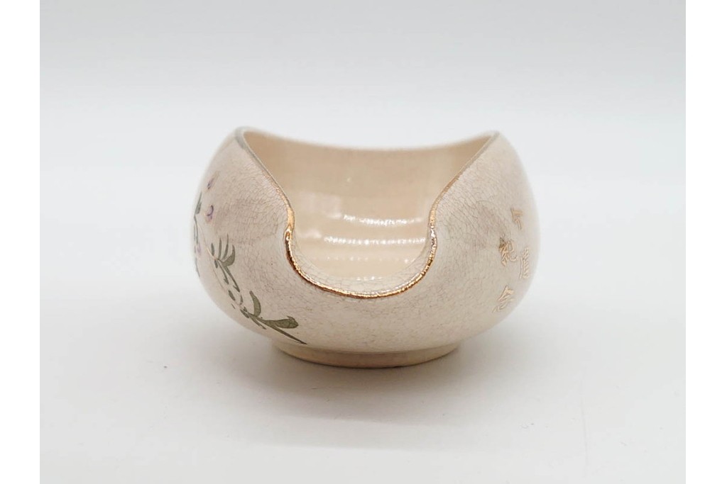 陸軍歩兵学校　分遣紀念　上品な草花文の茶器セット　(R-090403)