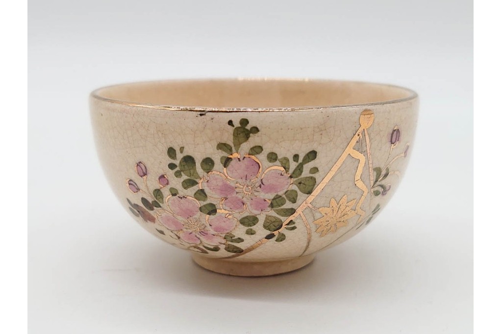 陸軍歩兵学校　分遣紀念　上品な草花文の茶器セット　(R-090403)