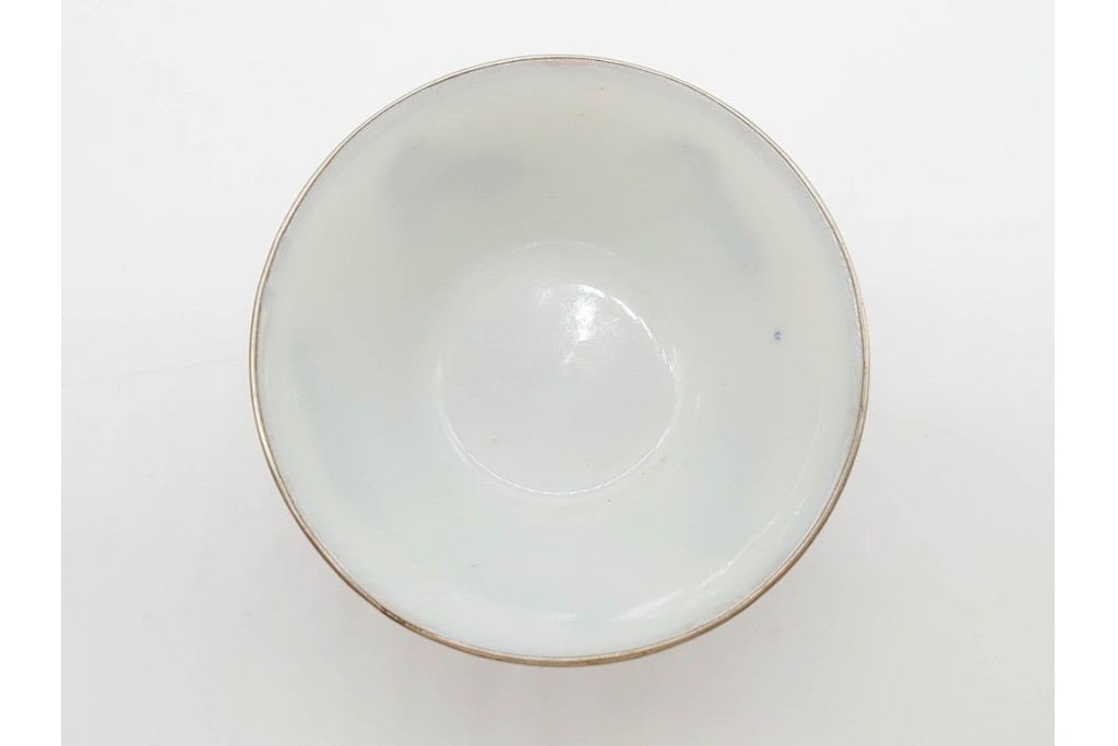 唐物　成化年製　南京染付　馬図が目を引く煎茶碗5点セット　外箱付き　(R-090407)