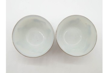 唐物　成化年製　南京染付　馬図が目を引く煎茶碗5点セット　外箱付き　(R-090407)