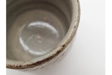 人間国宝 島岡達三　益子焼　象嵌が味わい深い夫婦湯呑セット　(R-090409)