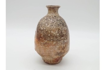 人間国宝 島岡達三　益子焼　やわらかな丸みを帯びた窯変徳利　共箱付き　(R-090410)