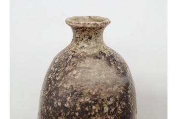 人間国宝 島岡達三　益子焼　やわらかな丸みを帯びた窯変徳利　共箱付き　(R-090410)