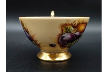 イギリス　AYNSLEY(エインズレイ)　オーチャードゴールド　華やかなカップ&ソーサー2点セット　(R-090415)