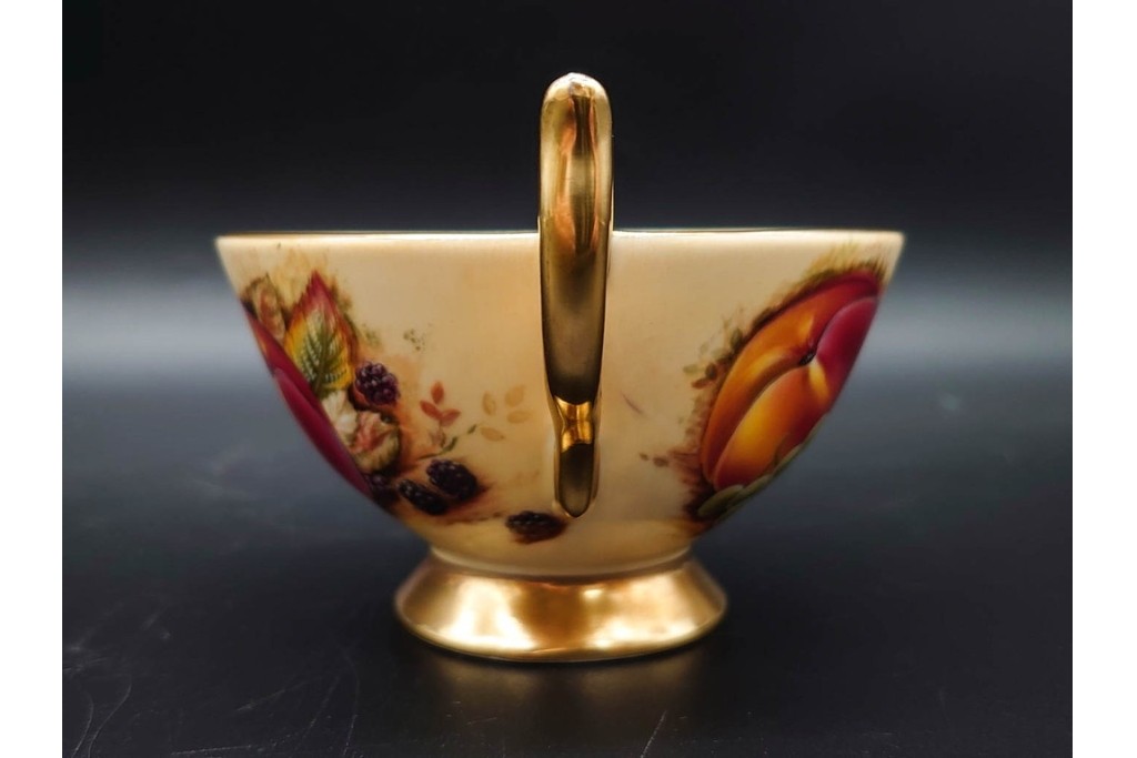 イギリス　AYNSLEY(エインズレイ)　オーチャードゴールド　華やかなカップ&ソーサー2点セット　(R-090415)
