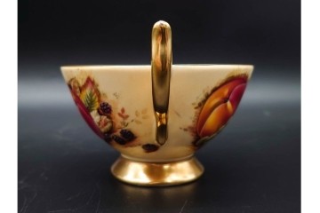 イギリス　AYNSLEY(エインズレイ)　オーチャードゴールド　華やかなカップ&ソーサー2点セット　(R-090415)