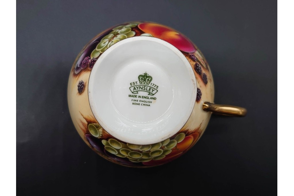 イギリス　AYNSLEY(エインズレイ)　オーチャードゴールド　華やかなカップ&ソーサー2点セット　(R-090415)