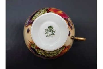 イギリス　AYNSLEY(エインズレイ)　オーチャードゴールド　華やかなカップ&ソーサー2点セット　(R-090415)