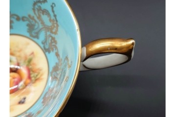 イギリス　AYNSLEY(エインズレイ)　オーチャードゴールド　華やかなカップ&ソーサー2点セット　(R-090415)