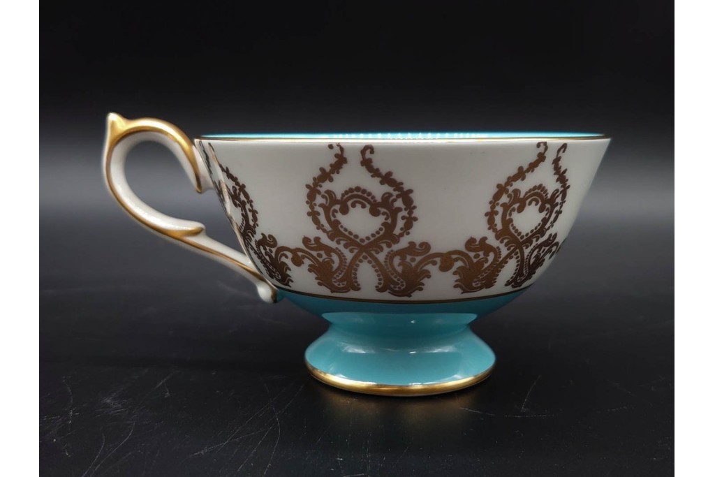 イギリス　AYNSLEY(エインズレイ)　オーチャードゴールド　華やかなカップ&ソーサー2点セット　(R-090415)
