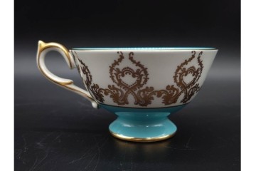 イギリス　AYNSLEY(エインズレイ)　オーチャードゴールド　華やかなカップ&ソーサー2点セット　(R-090415)