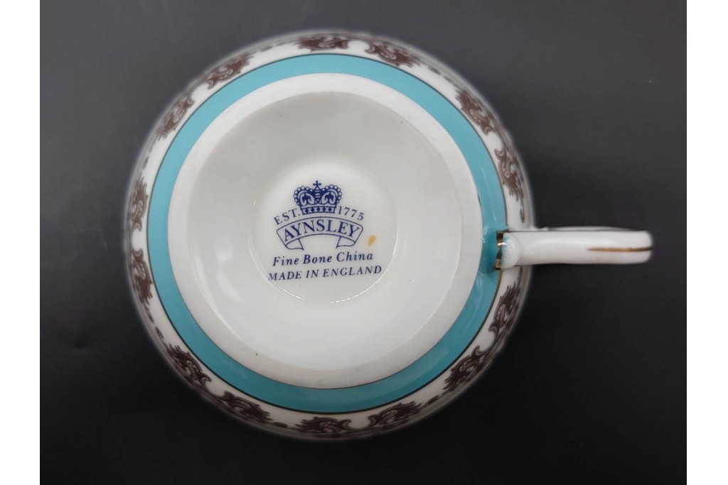 イギリス　AYNSLEY(エインズレイ)　オーチャードゴールド　華やかなカップ&ソーサー2点セット　(R-090415)