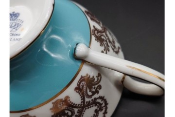 イギリス　AYNSLEY(エインズレイ)　オーチャードゴールド　華やかなカップ&ソーサー2点セット　(R-090415)