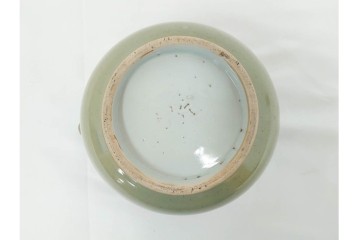 江戸期　古伊万里　青磁　趣ある染付山水図の片口　(R-090417)