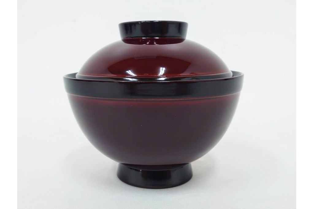 輪島塗　若島量平作　木製　漆器　蒔絵による菊文が華やかな吸物椀5点セット　共箱付き　(R-090419)